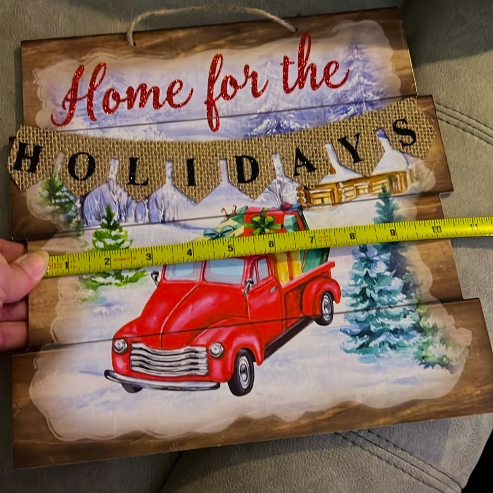🔴 CLEARANCE 🏷️ SET OF 2 🎄 CHRISTMAS RED TRUCK WALL OR DOOR HANGING HOLIDAY DECOR - Picture 13 of 13